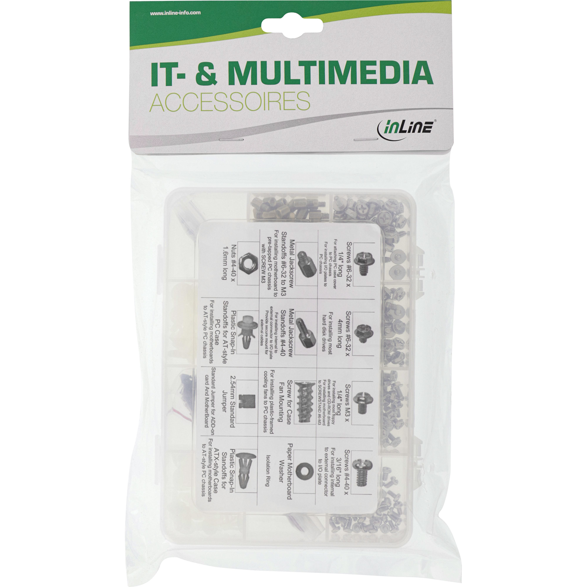 InLine PC-Schraubenset - 550-teilig - für Mainboard und Gehäusemontage