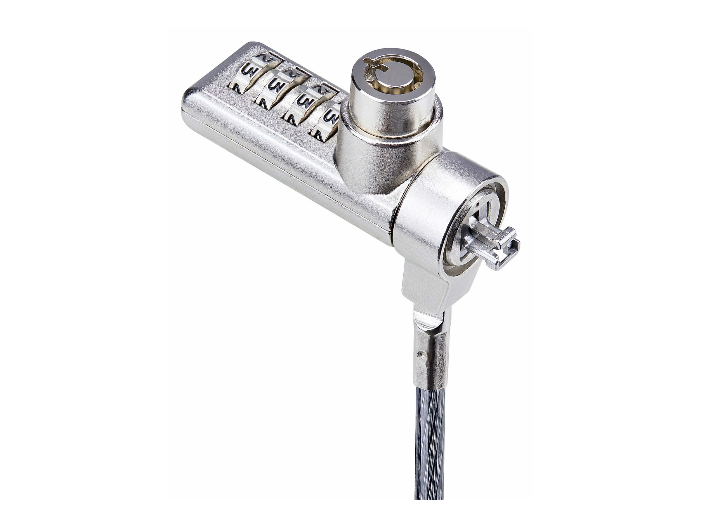 StarTech.com 10-Pack Doppelzugriff Laptopschloss, 2m Kabelschloss, K-Slot - Sicherheitskabelschloss - schwarz & silber - 2 m (Packung mit 10)