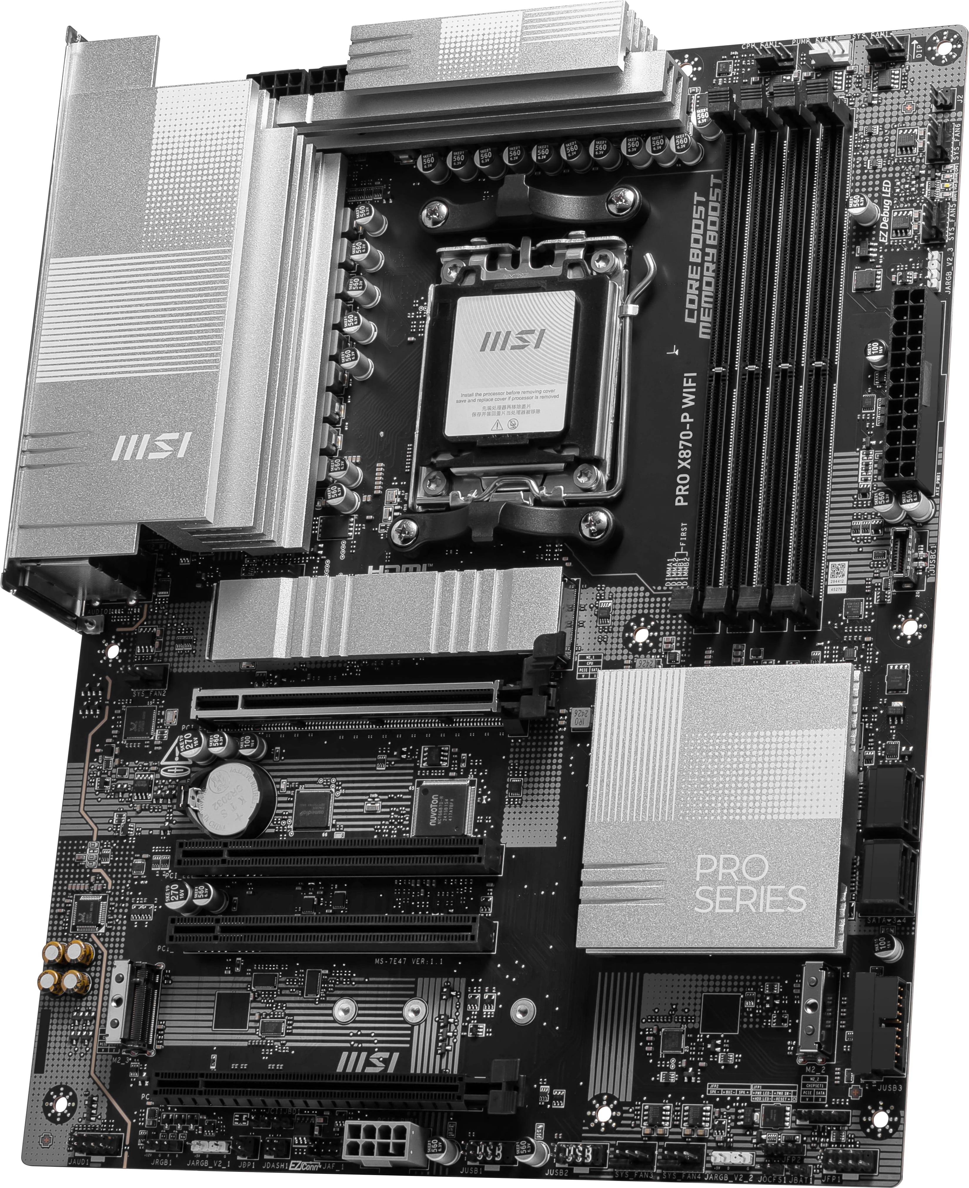 MSI PRO X870-P WIFI - Motherboard - ATX - Socket AM5 - AMD X870 Chipsatz - Wi-Fi 7, 5 Gigabit Ethernet, Bluetooth - Onboard-Grafik (CPU erforderlich)
