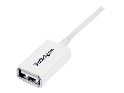 StarTech.com 2m USB 2.0 Verlängerungskabel A auf A - Stecker/Buchse - Weiß - USB A (St)