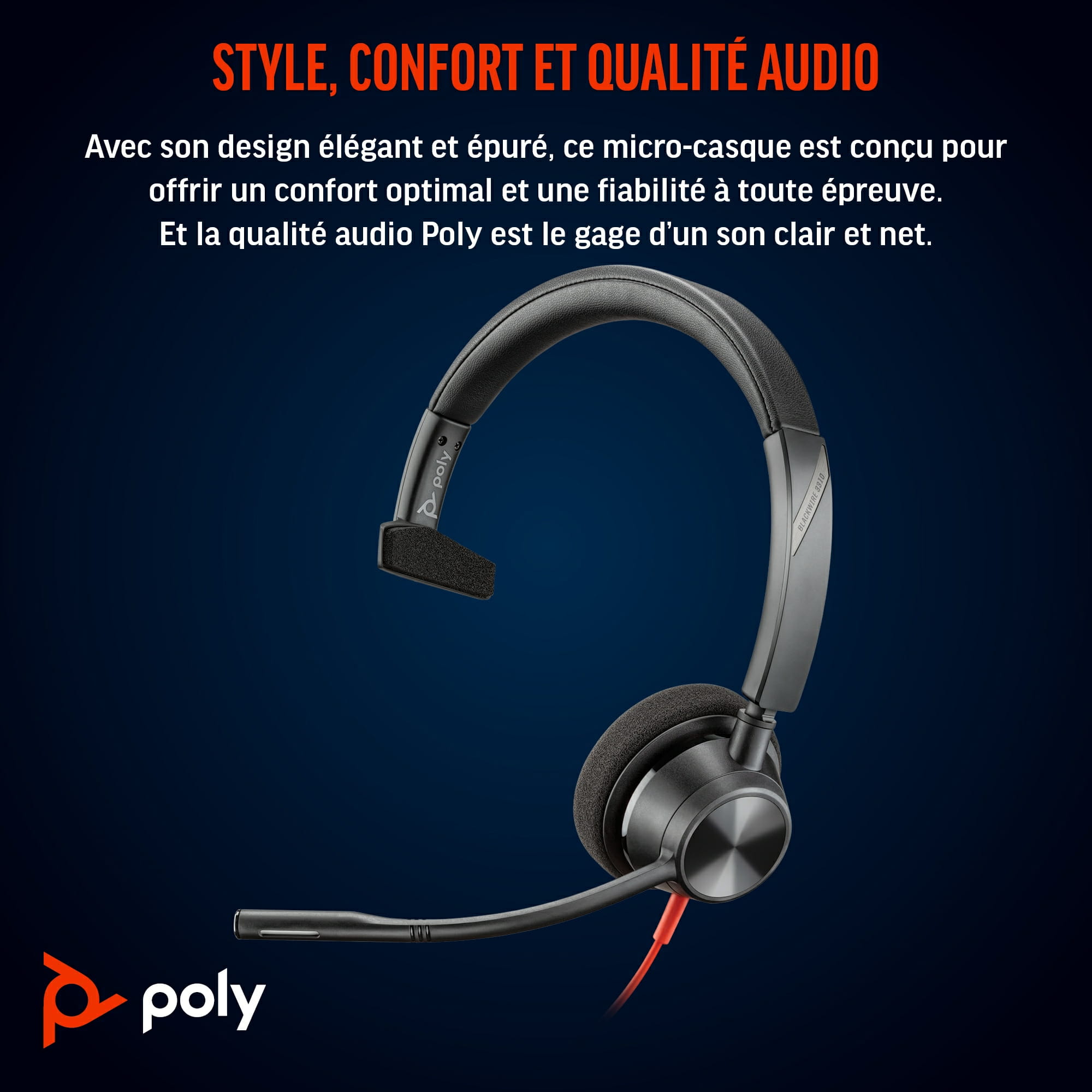Poly Blackwire 3310 - Blackwire 3300 series - Headset Poly Blackwire 3310 - Blackwire 3300 series - Headset