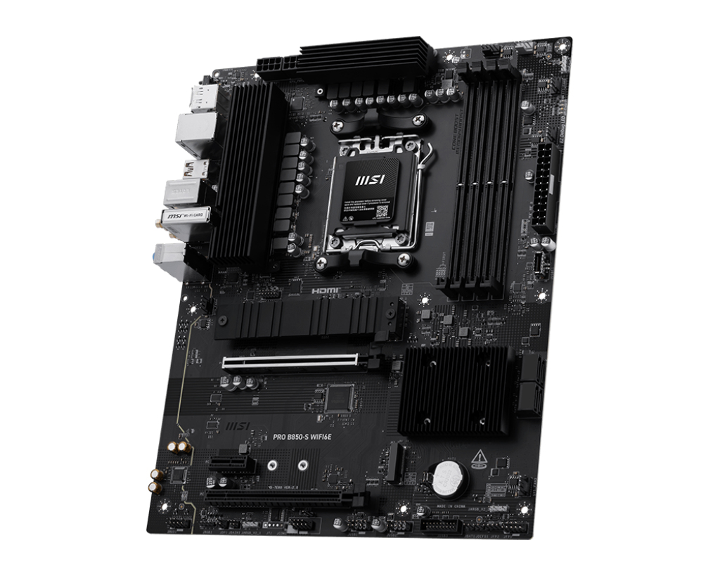 MSI PRO B850-S WIFI6E - Motherboard - ATX - Socket AM5 - AMD B850 Chipsatz - USB 3.2 Gen 2, USB-C 3.2 Gen2, USB 3.2 Gen 1 - 2.5 Gigabit LAN, Wi-Fi 6E, Bluetooth - Onboard-Grafik (CPU erforderlich)