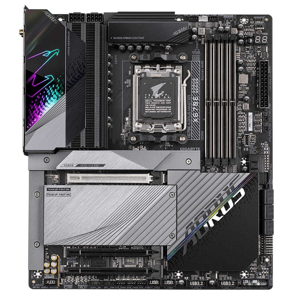 Gigabyte X670E AORUS MASTER - 1.0 - Motherboard - E-ATX - Socket AM5 - AMD X670E Chipsatz - USB-C 3.2 Gen2, USB-C Gen 2x2, USB 3.2 Gen 1, USB 3.2 Gen 2 - 2.5 Gigabit LAN, Bluetooth, Wi-Fi 6 - Onboard-Grafik (CPU erforderlich)