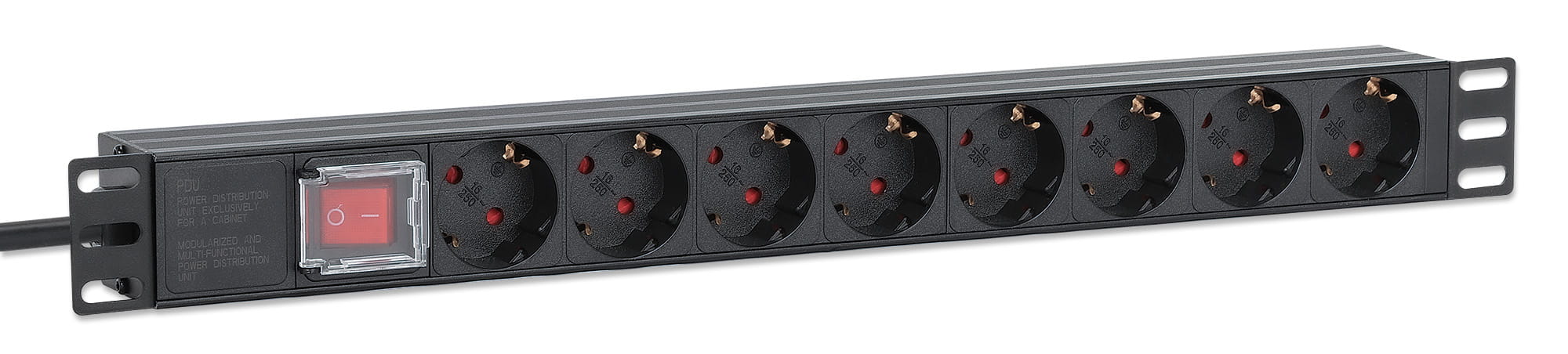 Intellinet 715126, 1U, Einphasig, Aluminium, 8 AC-Ausgänge, Typ F, Typ F