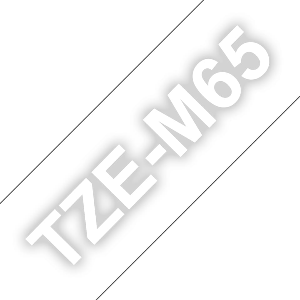 Brother TZe-M65 - Matt - Klebstoff - weißer Druck auf matter transparenter Folie - Rolle (3,6 cm x 8 m)