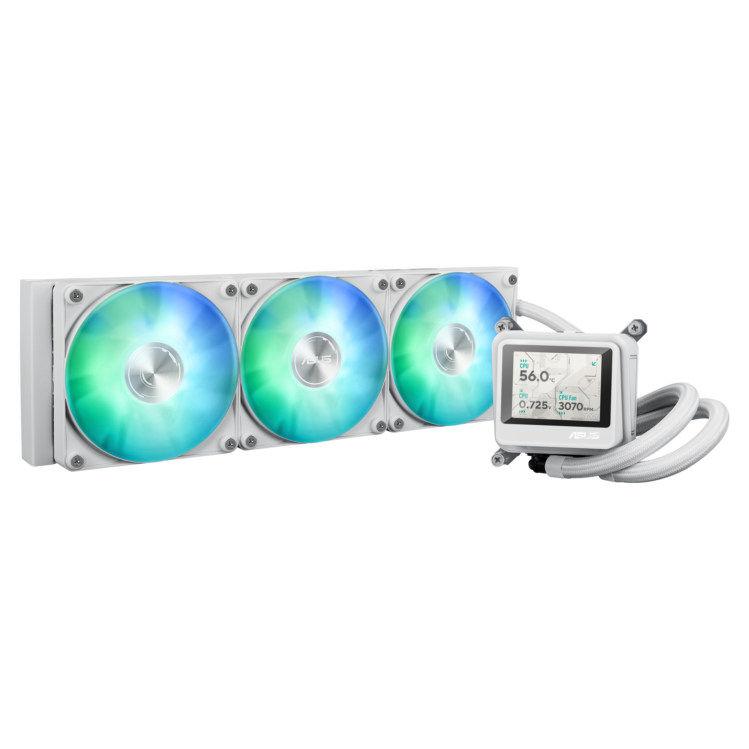 ASUS MAX Gaming LC 360 ARGB LCD - White Edition - Prozessor-Flüssigkeitskühlsystem - Kühlergröße: 360 mm - (für: AM4, AM5, LGA1851, LGA1700)