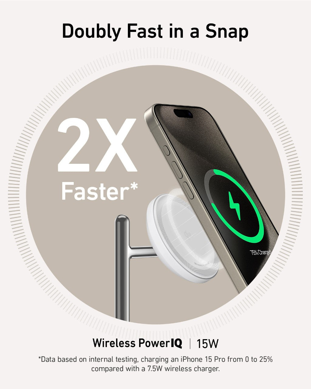 Anker Innovations Anker MagGo, Drinnen, USB, Kabelloses Aufladen, Weiß