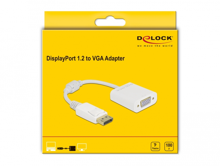 Delock Videoadapter - DisplayPort (M) eingerastet zu HD-15 (VGA)