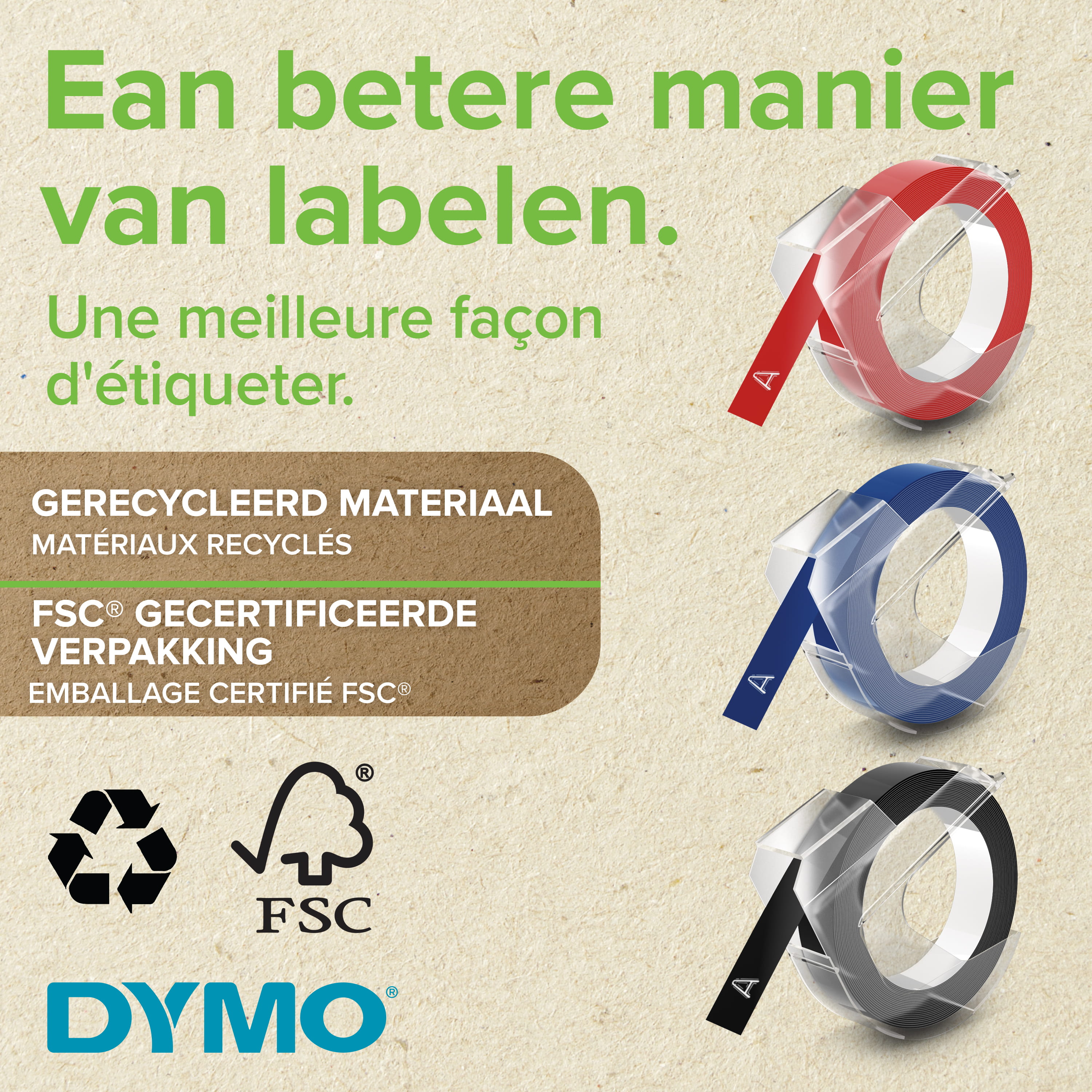 Dymo Blau, glänzend - Rolle (1 cm x 3,7 m)