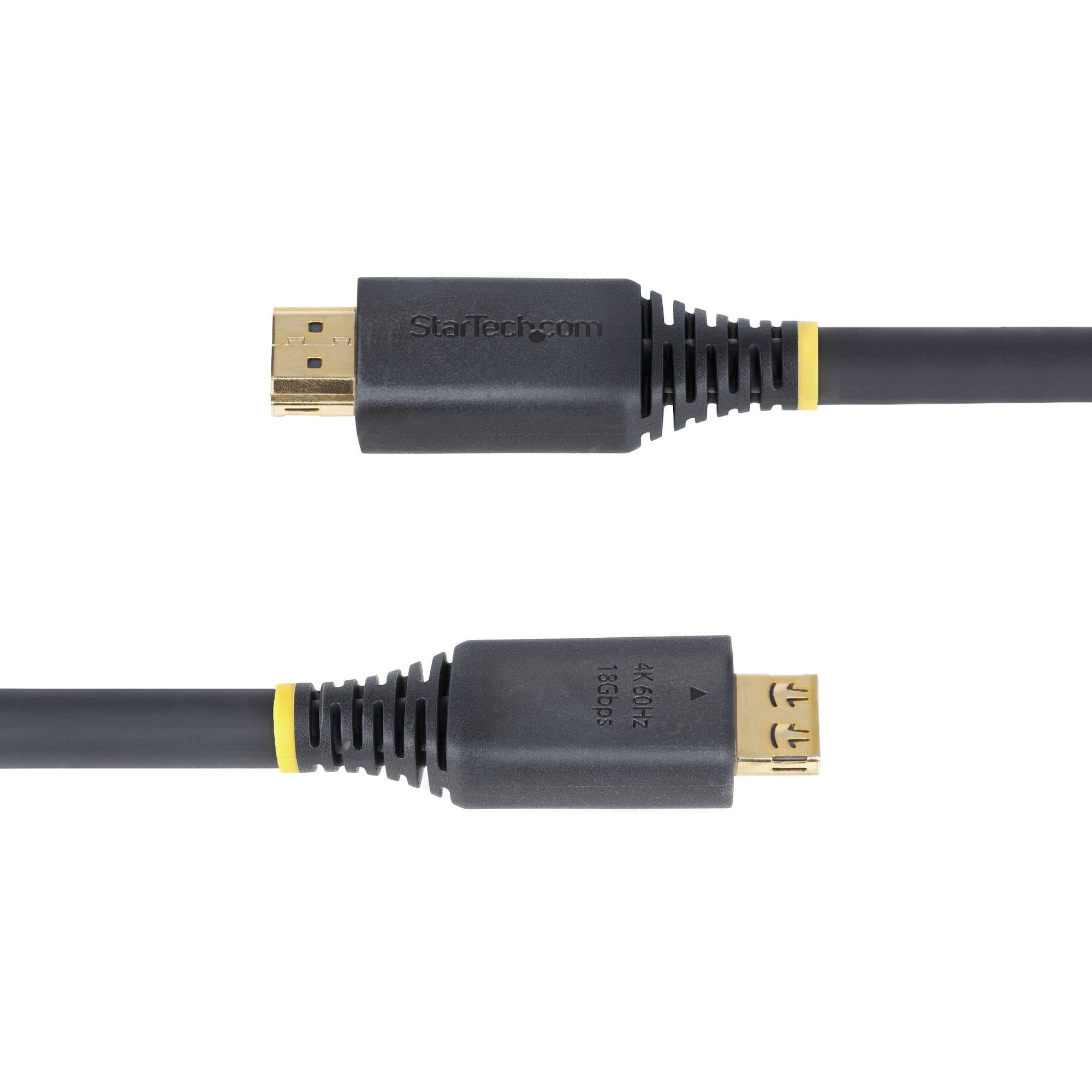 StarTech.com 20ft (6m) Active HDMI Cable w/Gripping Connectors - Hohe Geschwindigkeit - HDMI-Kabel mit Ethernet - HDMI männlich zu HDMI männlich - 6.1 m - abgeschirmt - Schwarz - halogenfrei, aktiv, 4K60Hz-Unterstützung, 1440p (UWQHD)