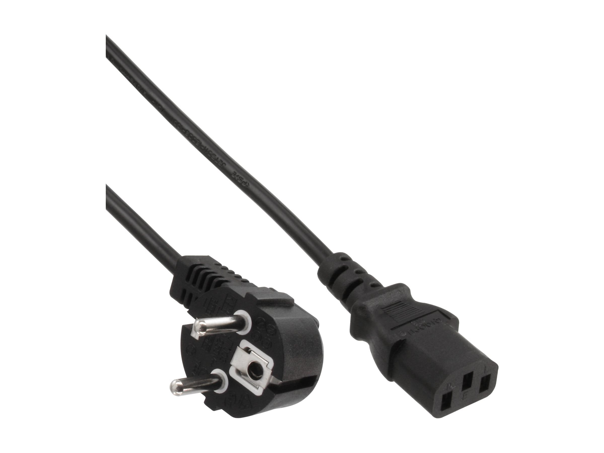 InLine Netzkabel - Schutzkontakt gewinkelt auf Kaltgerätestecker C13 - 7m
