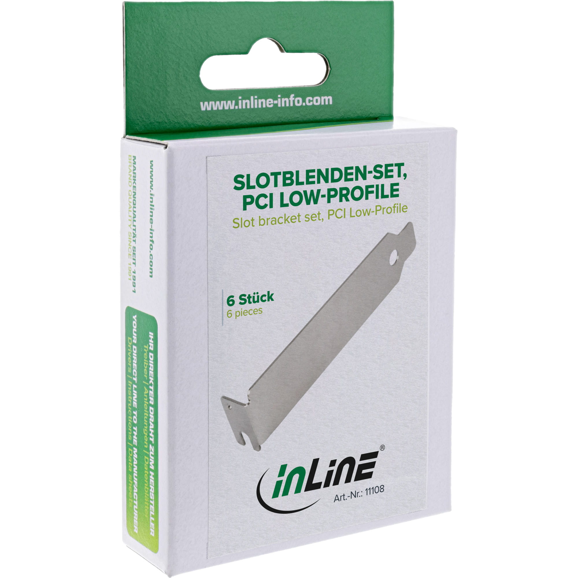 InLine Slotblenden-Set - PCI Low-Profile - Aluminium - 6 Stück