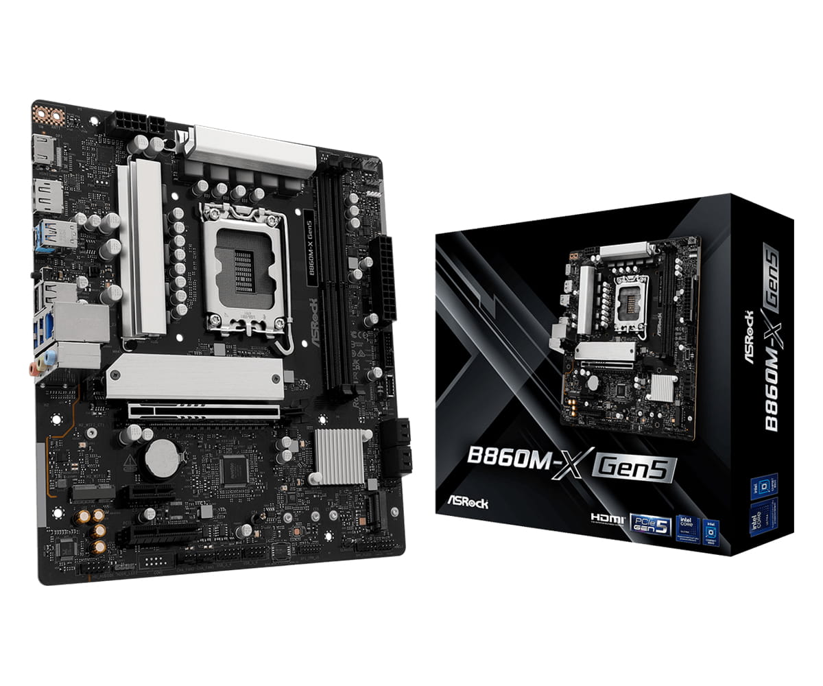 ASRock B860M-X GEN 5 schwarz/silber - Mainboard - Intel Sockel 1851 Core Ultra - Mainboard - Intel Sockel 1851 (Core Ultra 100&200)