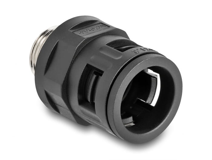 Delock Schlauchverschraubung - mit Messing-Außengewinde M20 - Schwarz (Packung mit 2)