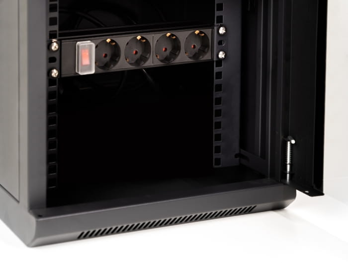 Delock Gehäuse - mit Glastür - geeignet für Wandmontage, Ständer montierbar - Schwarz - 8U - 25.4 cm (10")