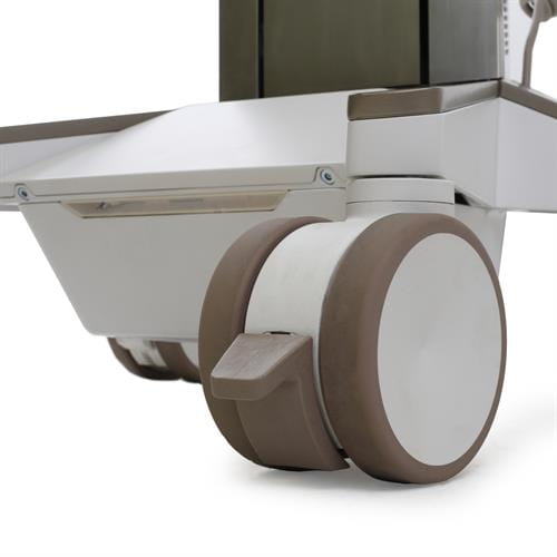 Ergotron CareFit Pro - Wagen - Electric Lift - für LCD-Display / PC-Ausrüstung - verriegelbar - medizinisch - weiß, Warm Gray - Bildschirmgröße: bis zu 68,6 cm (bis zu 27 Zoll)