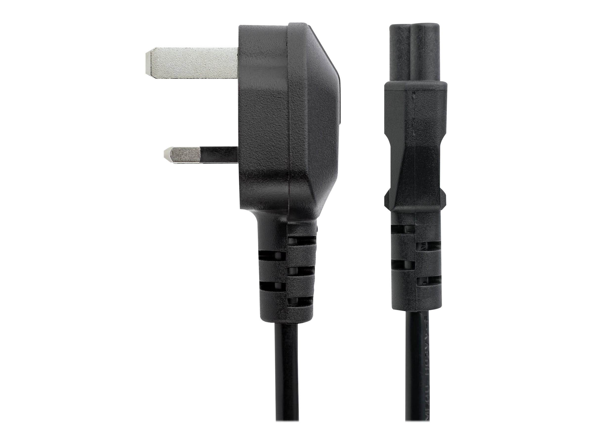 StarTech.com 2 m GB Laptop Ladekabel,  BS 1363 auf C5, 2,5A 250V, 18AWG, Notebook / Laptop Ersatzstromkabel, UK Laptop Netzteil Stromkabel, Kleeblatt/Mickey Mouse Netzkabel (PXTNB3SUK2M)