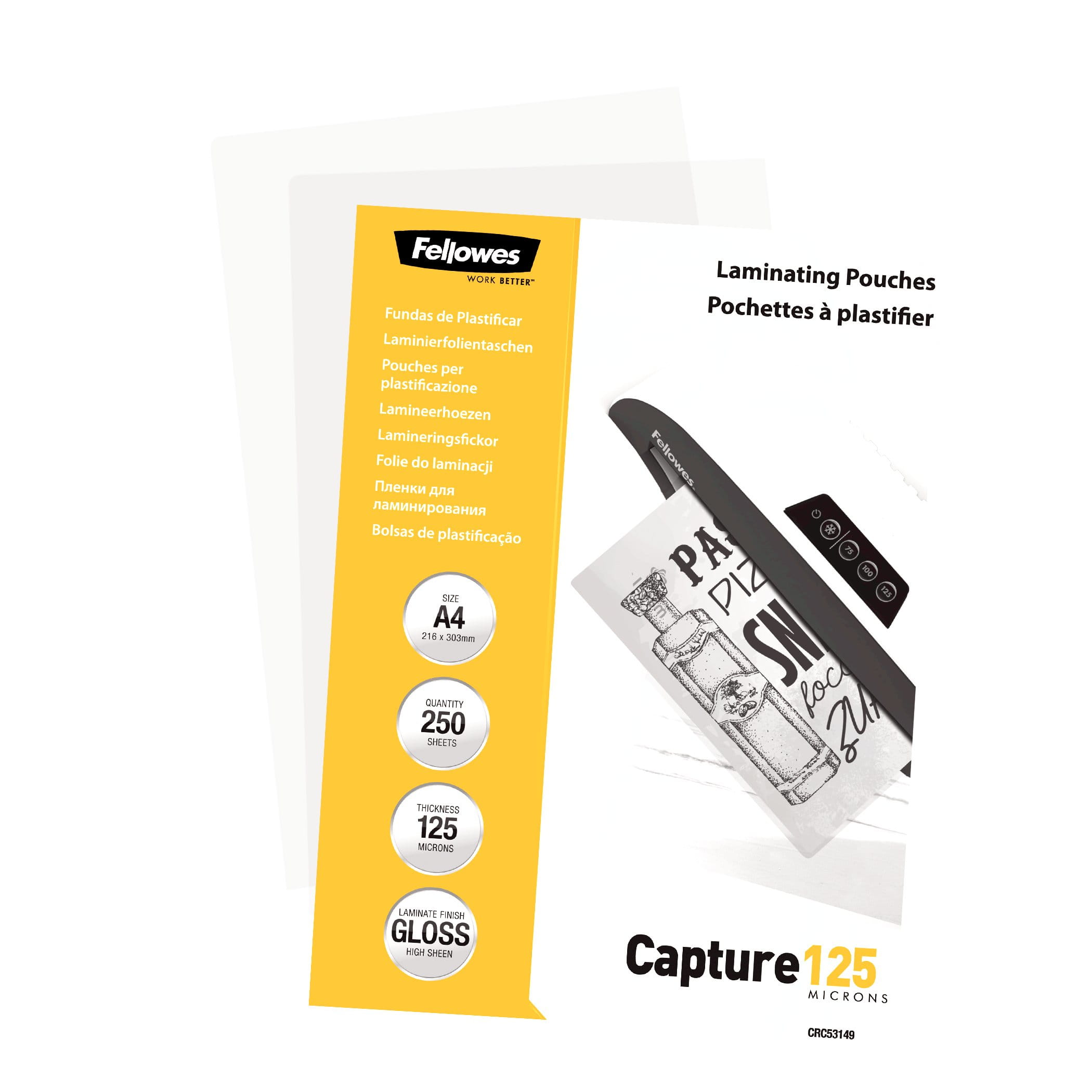 Fellowes Laminating Pouches Capture 125 micron - A4 (210 x 297 mm)
