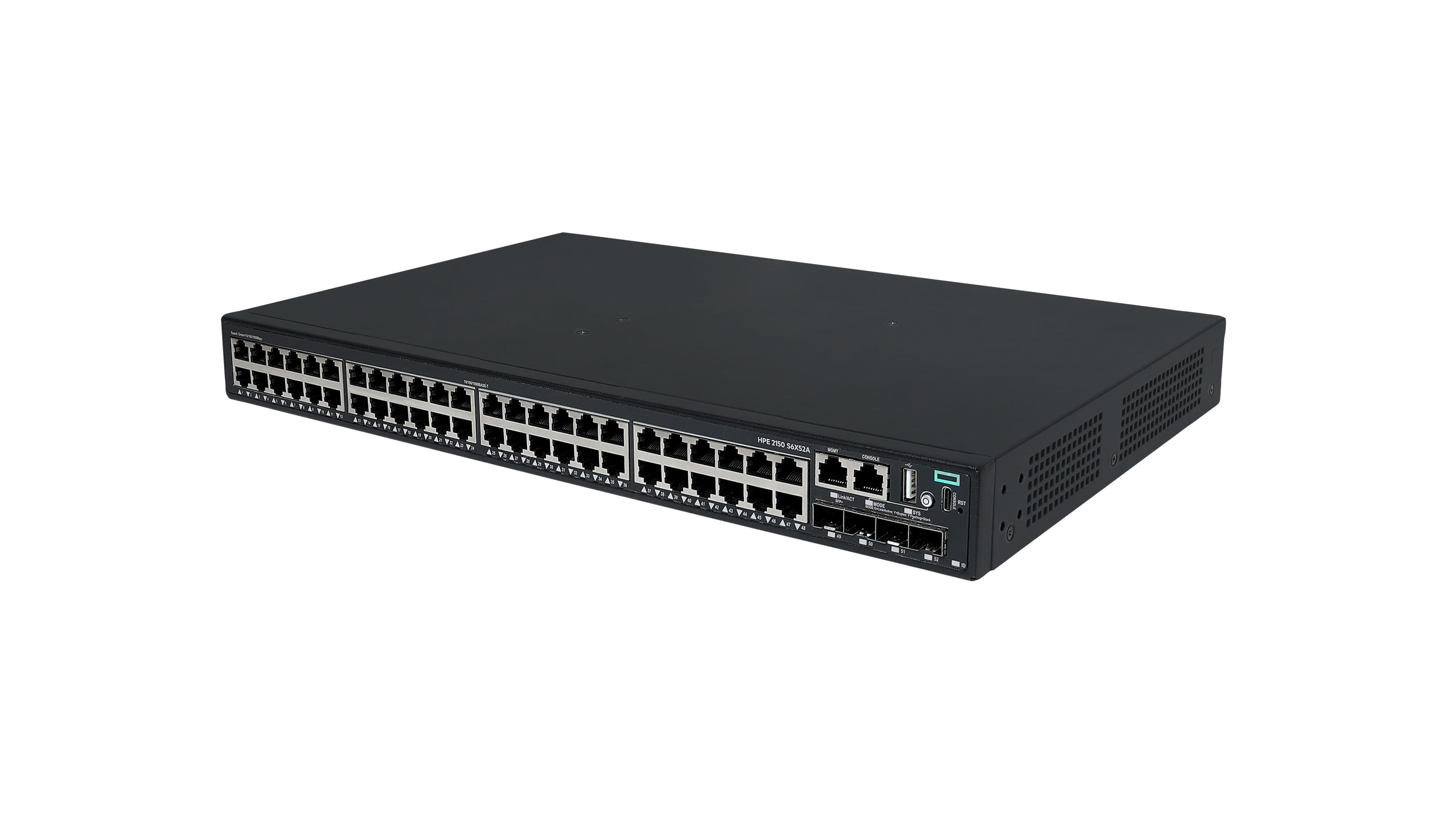 HPE Networking Comware 2150 48p 10M/100M/1G 4p SFP+ 1G/10G - Switch - L3 - managed - 48 x 10/100/1000Base-T + 4 x 1 Gigabit / 10 Gigabit SFP+ (Uplink / Stacking)