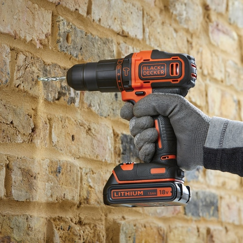 Black & Decker BDCHD18S1KA, Handbohrmaschine, Schwarz, Orange, 1 cm, 1400 RPM, 2,5 cm, 1 cm