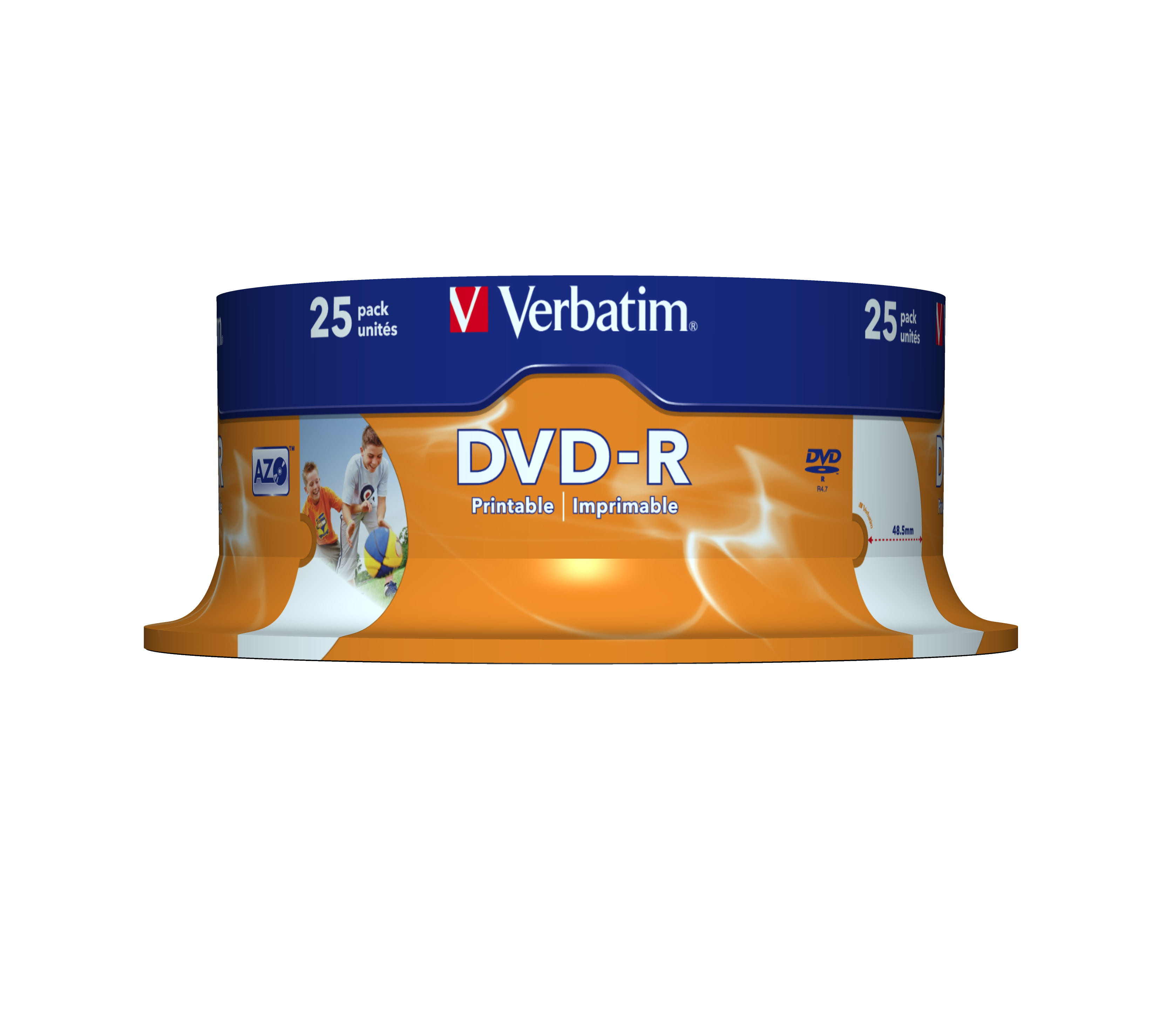 Verbatim 25 x DVD-R - 4.7 GB 16x - breite bedruckbare Fläche für Fotos