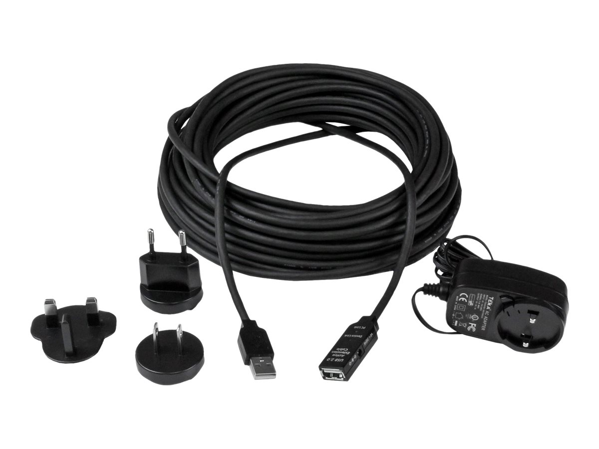 StarTech.com 15m USB 2.0 Repeater Kabel - Aktives USB Verlängerungskabel mit Signalverstärker - 1 x USB Stecker/ 1 x USB Buchse - USB-Verlängerungskabel - USB (W)