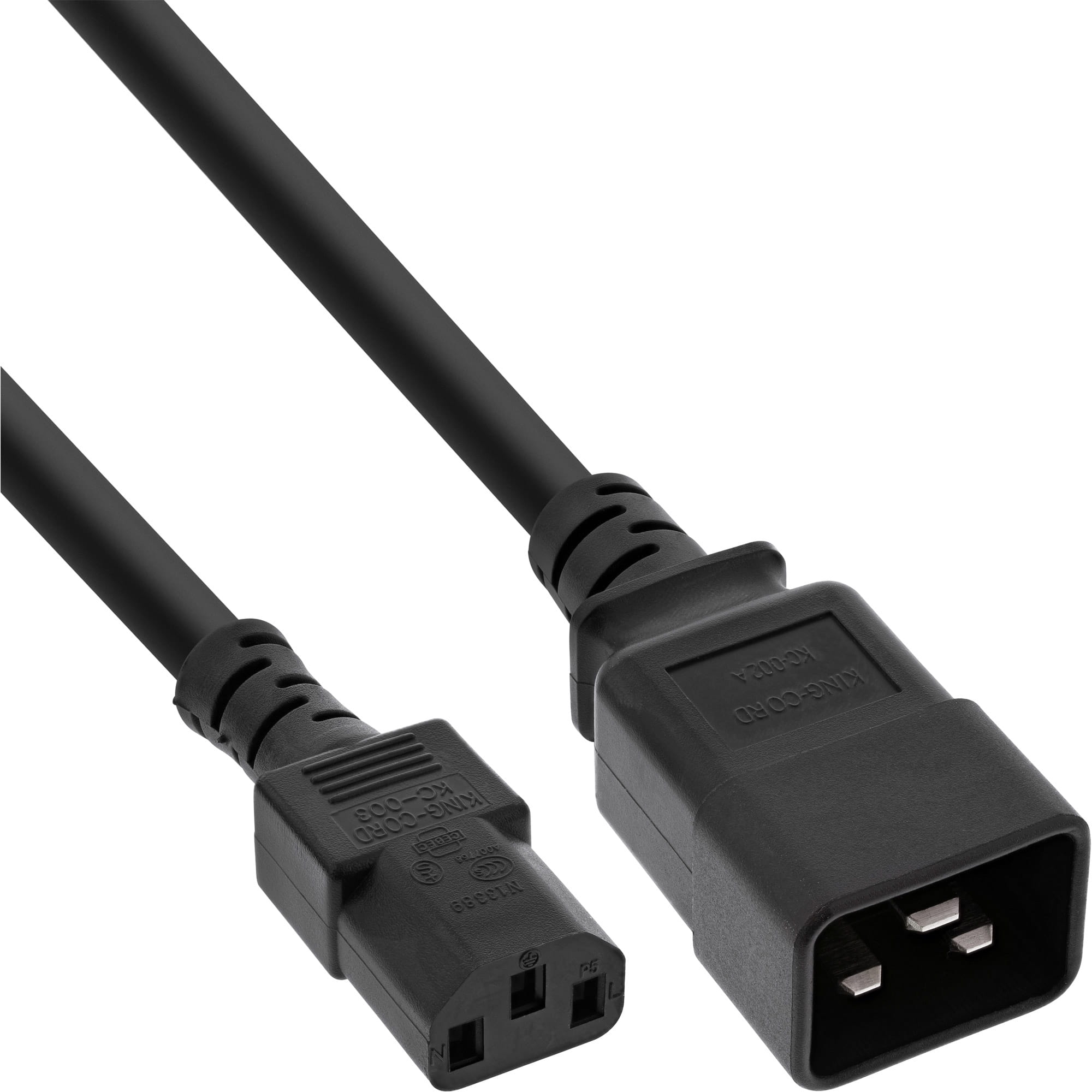 InLine Netz Adapterkabel - IEC 60320 C20 auf C13 - 3x1,5mm² - max 10A - 1m