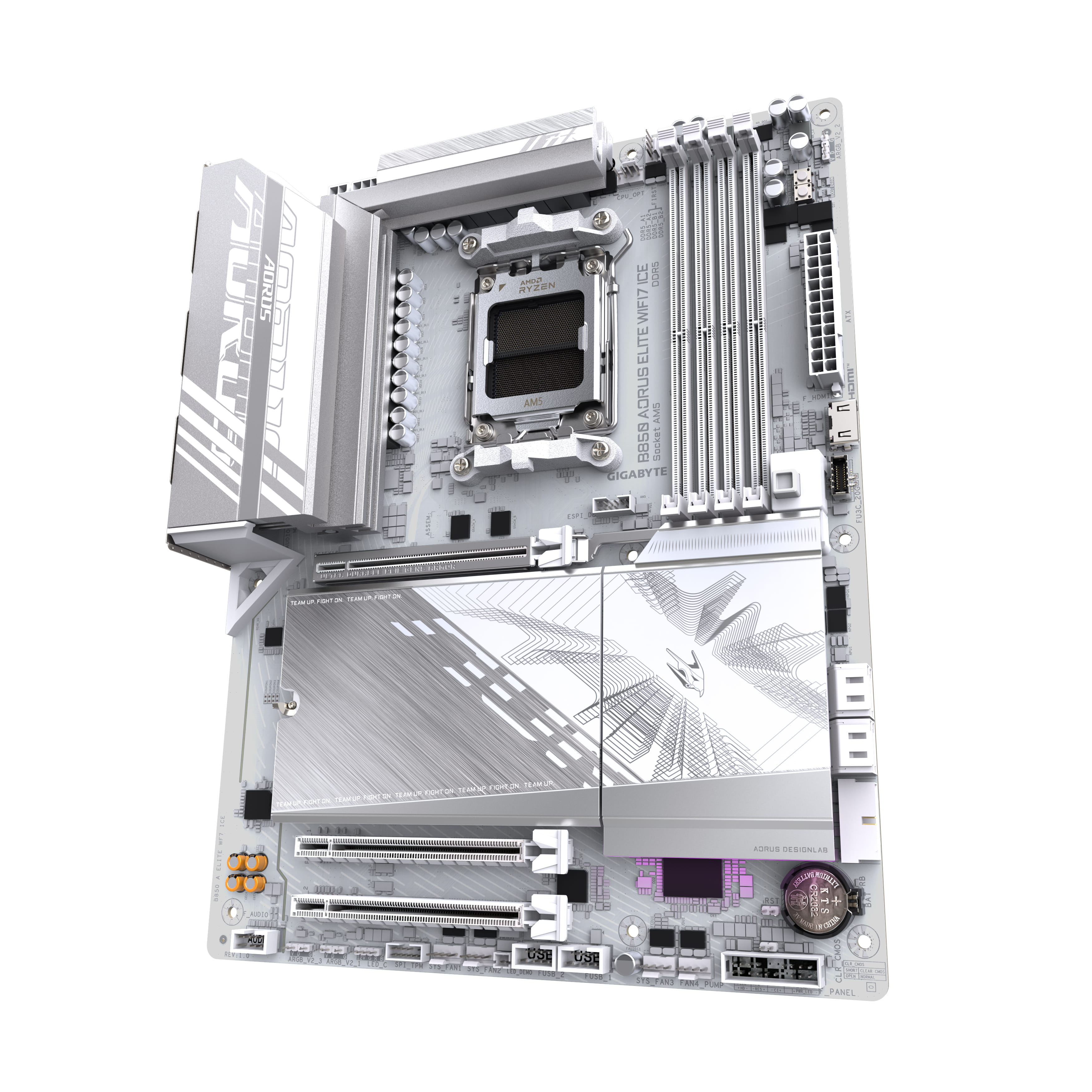 Gigabyte AORUS B850 ELITE WIFI7 ICE - Motherboard - ATX - Socket AM5 - AMD B850 Chipsatz - USB-C 3.2 Gen 2x2, USB-C 3.2 Gen2, USB 3.2 Gen 2, USB 3.2 Gen 1 - Bluetooth, Wi-Fi 7, 2.5 Gigabit LAN - Onboard-Grafik (CPU erforderlich)