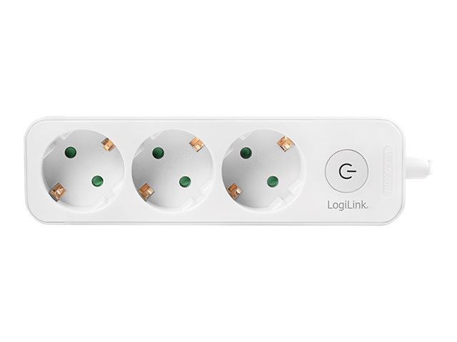 LogiLink Steckdosenleiste - Wechselstrom 250 V - 3680 Watt - Eingabe, Eingang Stromversorgung - Ausgangsanschlüsse: 3 (3 x Stecker CEE 7/3)
