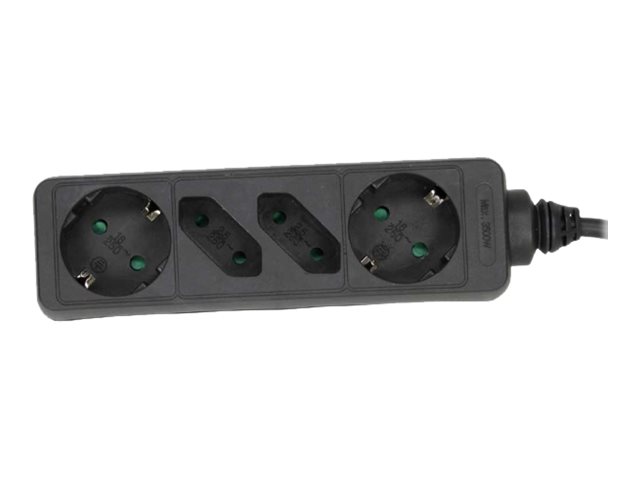 InLine Steckdosenleiste - 4-fach - 2x Schutzkontakt + 2x Euro - schwarz - 5m InLine Steckdosenleiste - 4-fach - 2x Schutzkontakt + 2x Euro - schwarz - 5m