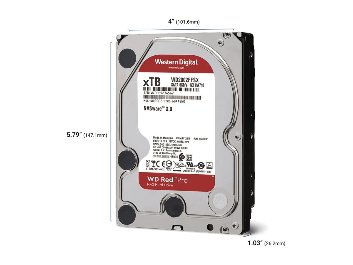 WD Red Pro WD103KFBX - Festplatte - Enterprise - 10 TB - intern - 3.5" (8.9 cm)