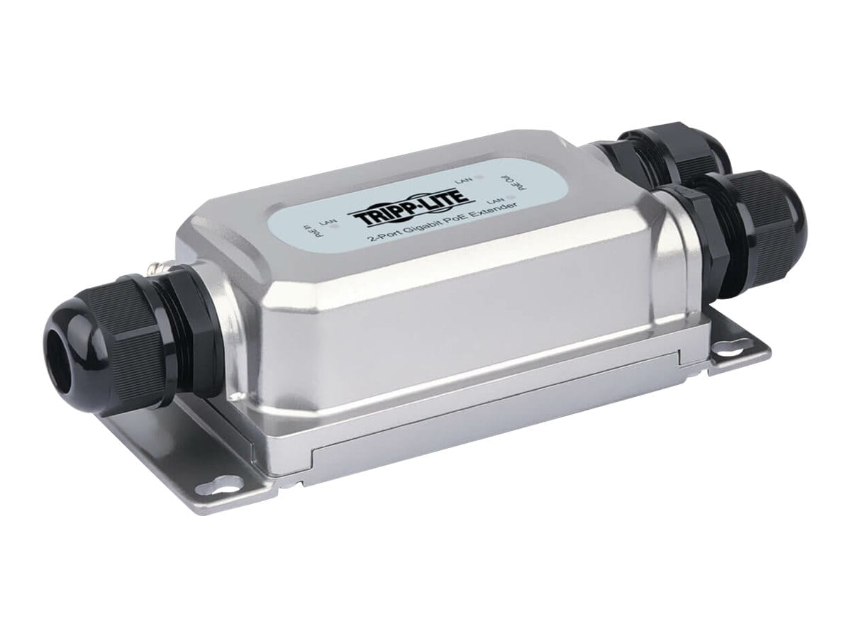 Tripp Eaton Tripp Lite Series 2Port Gigabit waterproof Hardened and vandal-proof PoE extender/Repeater, 95W in 2x 30W out, IP67 and IK10, 100M