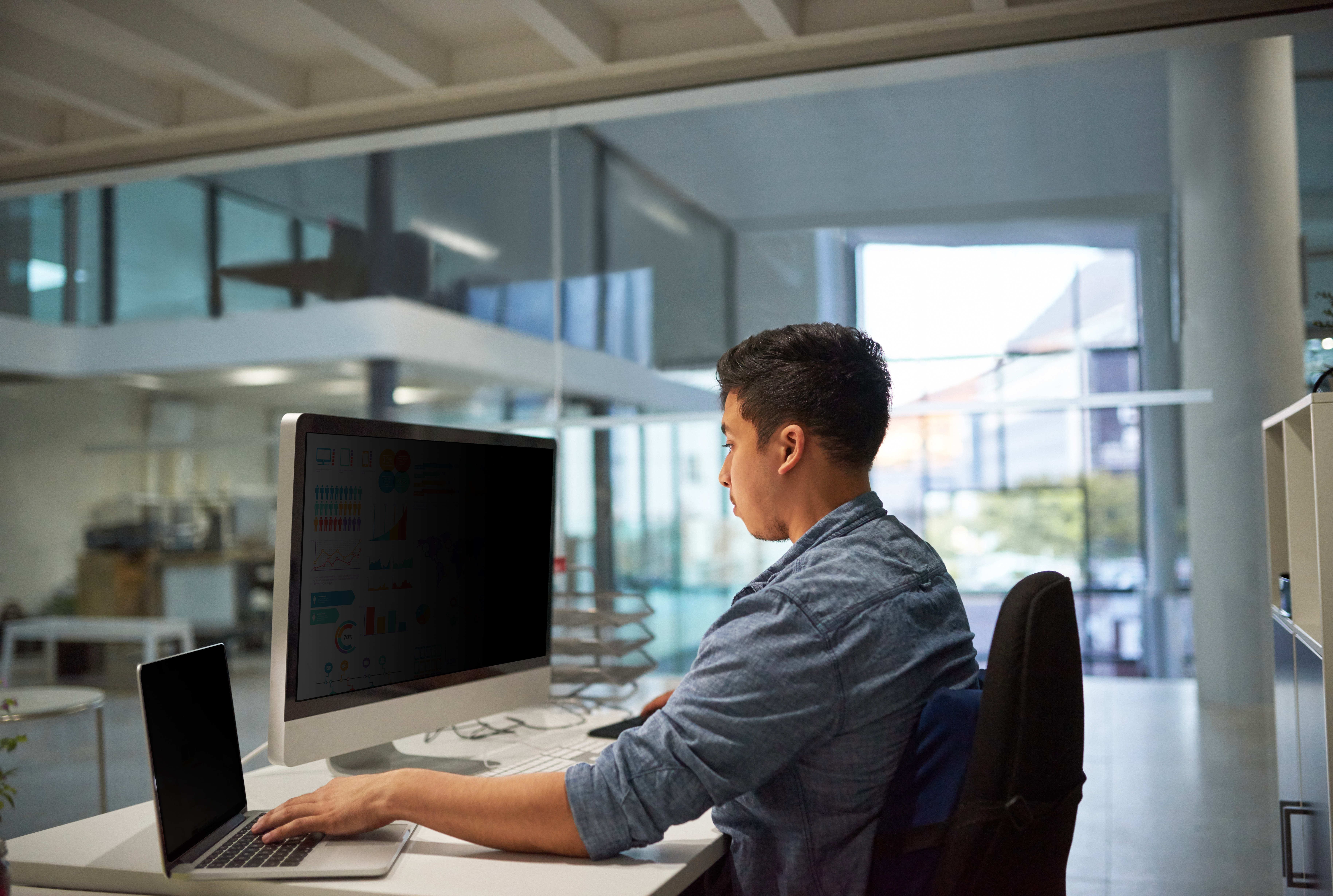 3M Blickschutzfilter für 24" Breitbild-Monitor - Blickschutzfilter für Bildschirme - 61 cm Breitbild (Breitbild mit 24 Zoll)