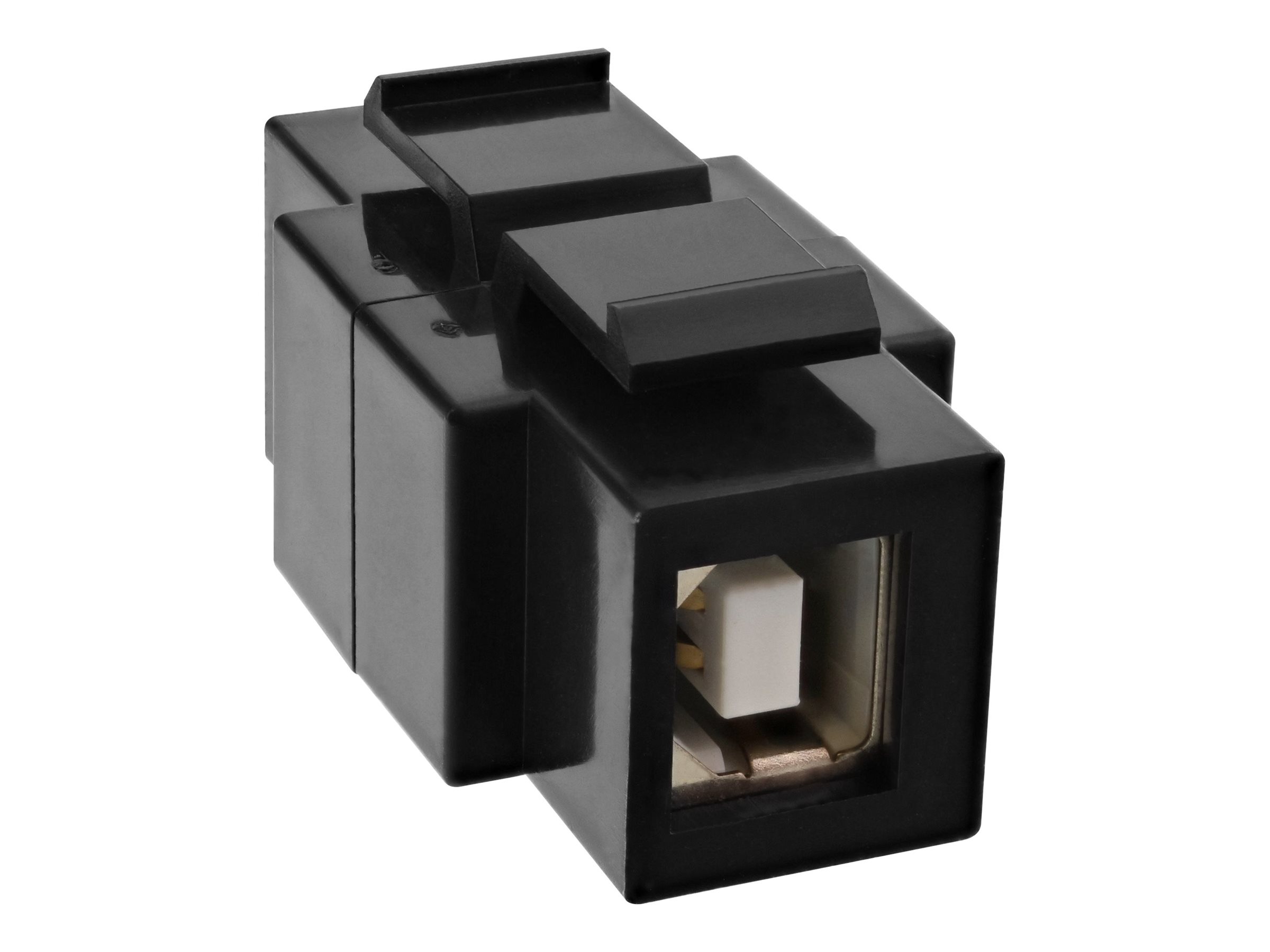 InLine USB 2.0 Snap-In Einsatz - USB A Buchse/ B Buchse - schwarzes Gehäuse