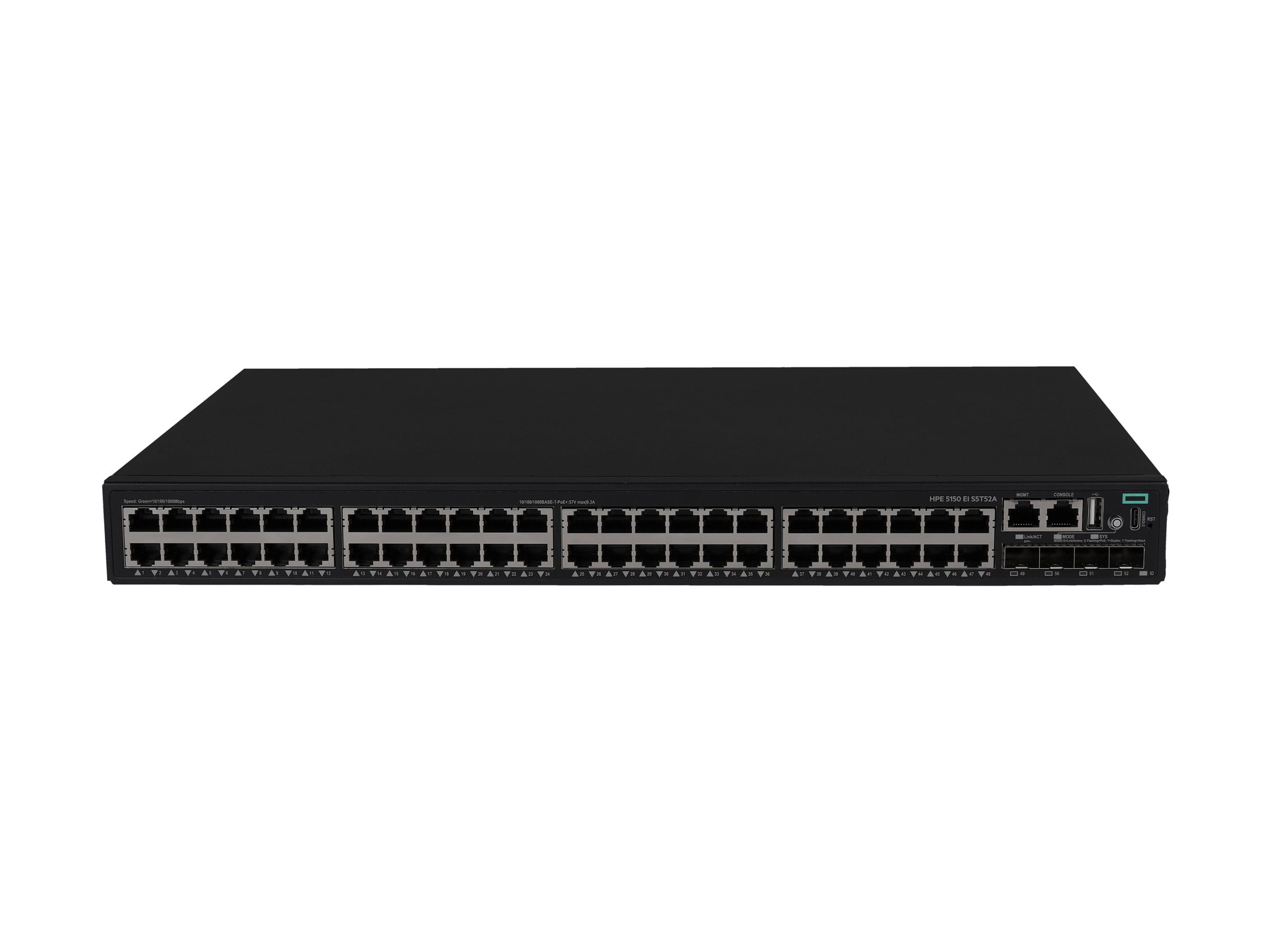 HPE Networking Comware 5150EI 48p 10M/100M/1G PoE+ 4p SFP+ 1G/10G Switch - Switch - L3 - managed - 48 x 10/100/1000Base-T (PoE+)