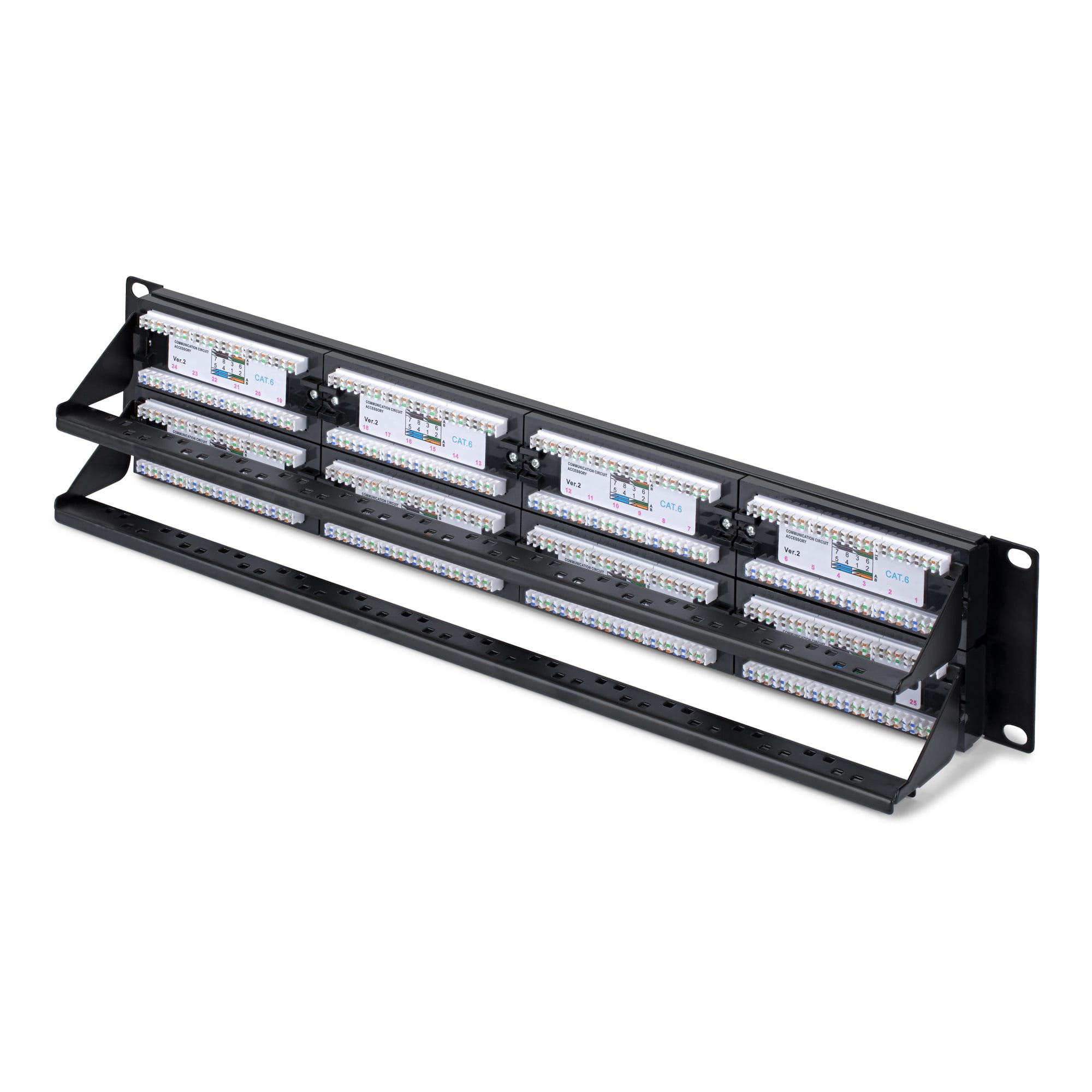 StarTech.com 48-Port Patchpanel, 2HE, 19 Zoll Rack Cat6 Patch Panel, RJ45, UTP, 110 Punch-Down, Ethernet-Netzwerk Patchfeld für Server Racks, 10/100/1000Base-T(X), Schnelles Ethernet, Gigabit Ethernet, 1000 Mbit/s, RJ-45, Cat6, U/UTP (UTP)