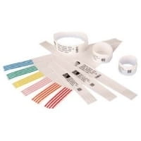Zebra Z-Band Direct - Polypropylen (PP) - permanenter Acrylklebstoff - perforiert - 6 mil - weiß, Fühlmarke schwarz - 25.4 x 177.8 mm 2100 Stck. (6 Rolle(n)