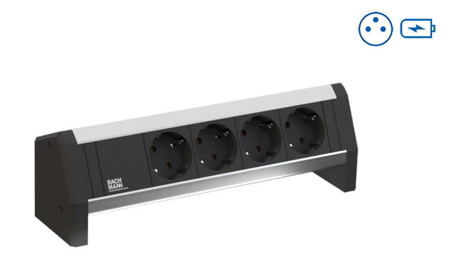 Bachmann DESK 1 - Steckdosenleiste - AC - Eingabe, Eingang GST18 - Ausgangsanschlüsse: 2 (Typ E, 2 x USB)