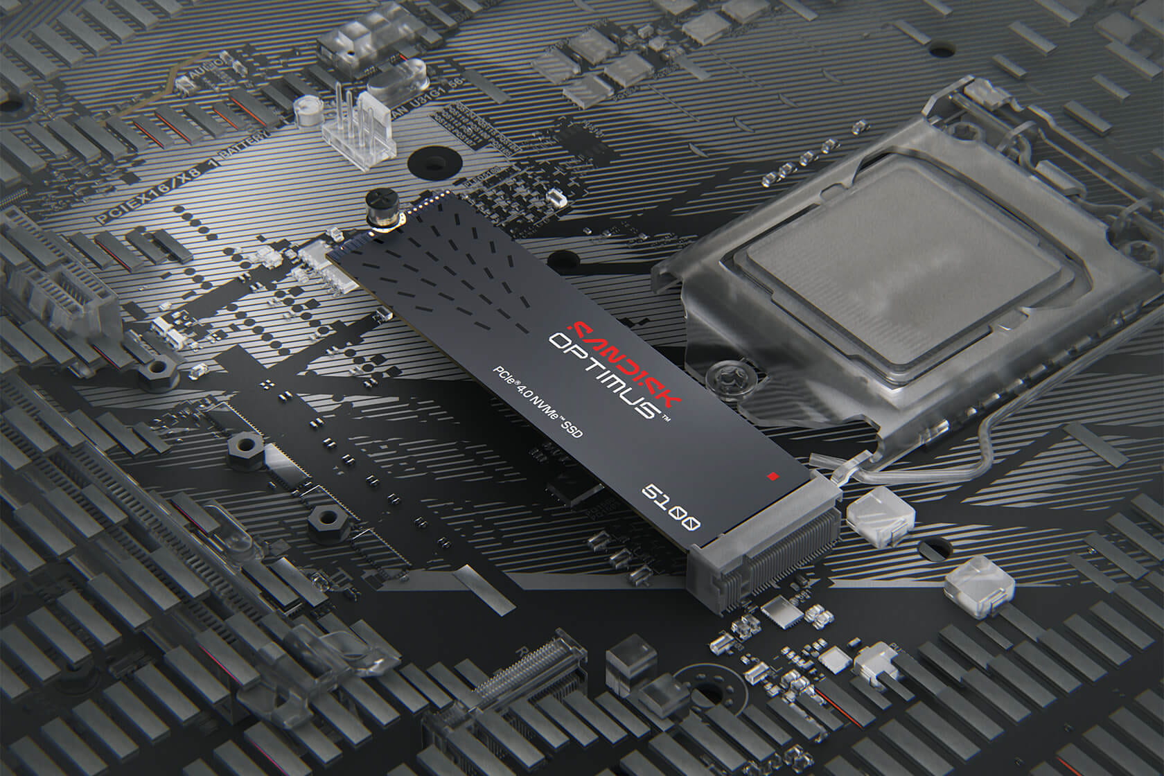 SanDisk Optimus 5100 - SSD - 1 TB - intern - M.2 2280 - PCIe 4.0 x4 (NVMe)