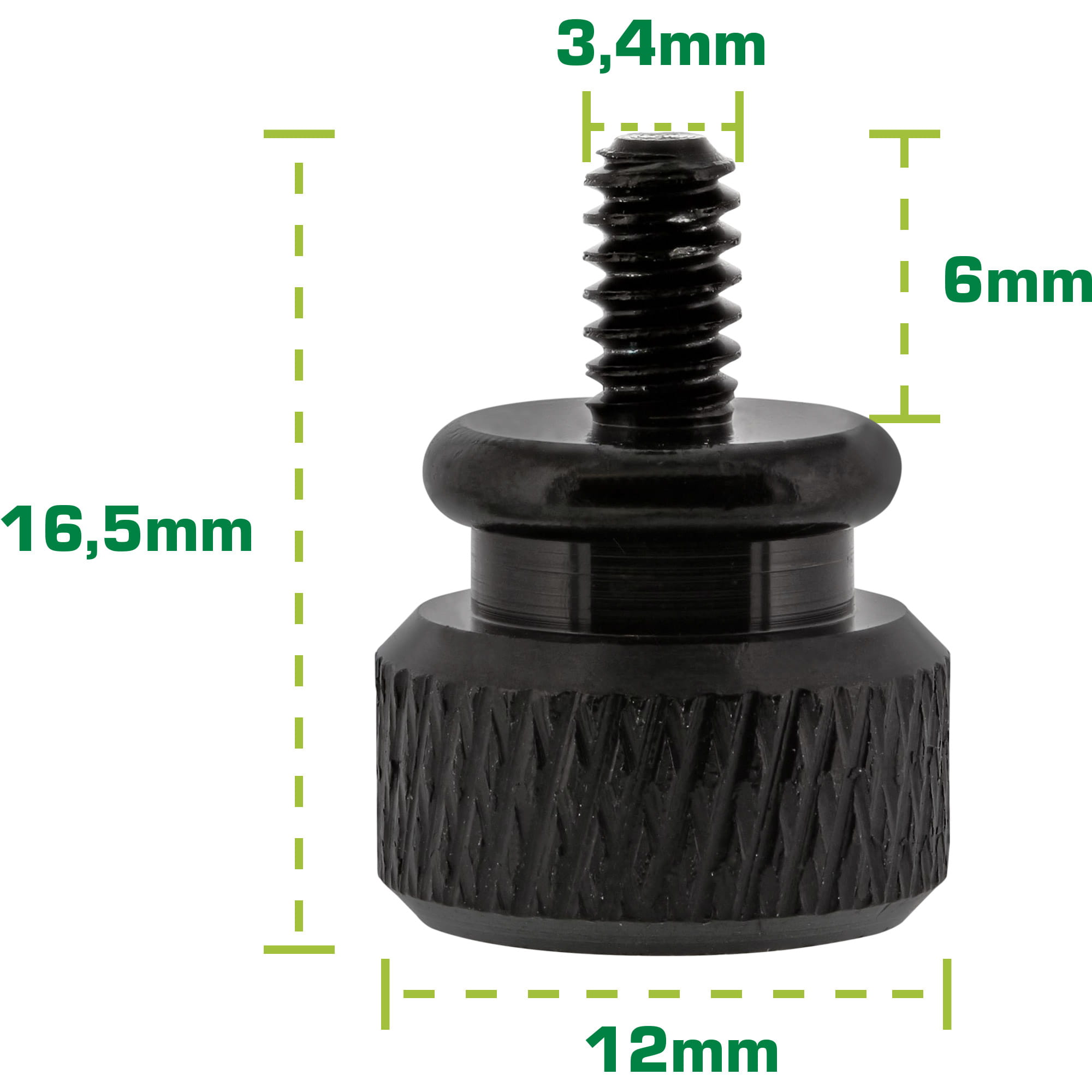 InLine Rändelschrauben für Gehäuse - Alu - schwarz - 10er Pack