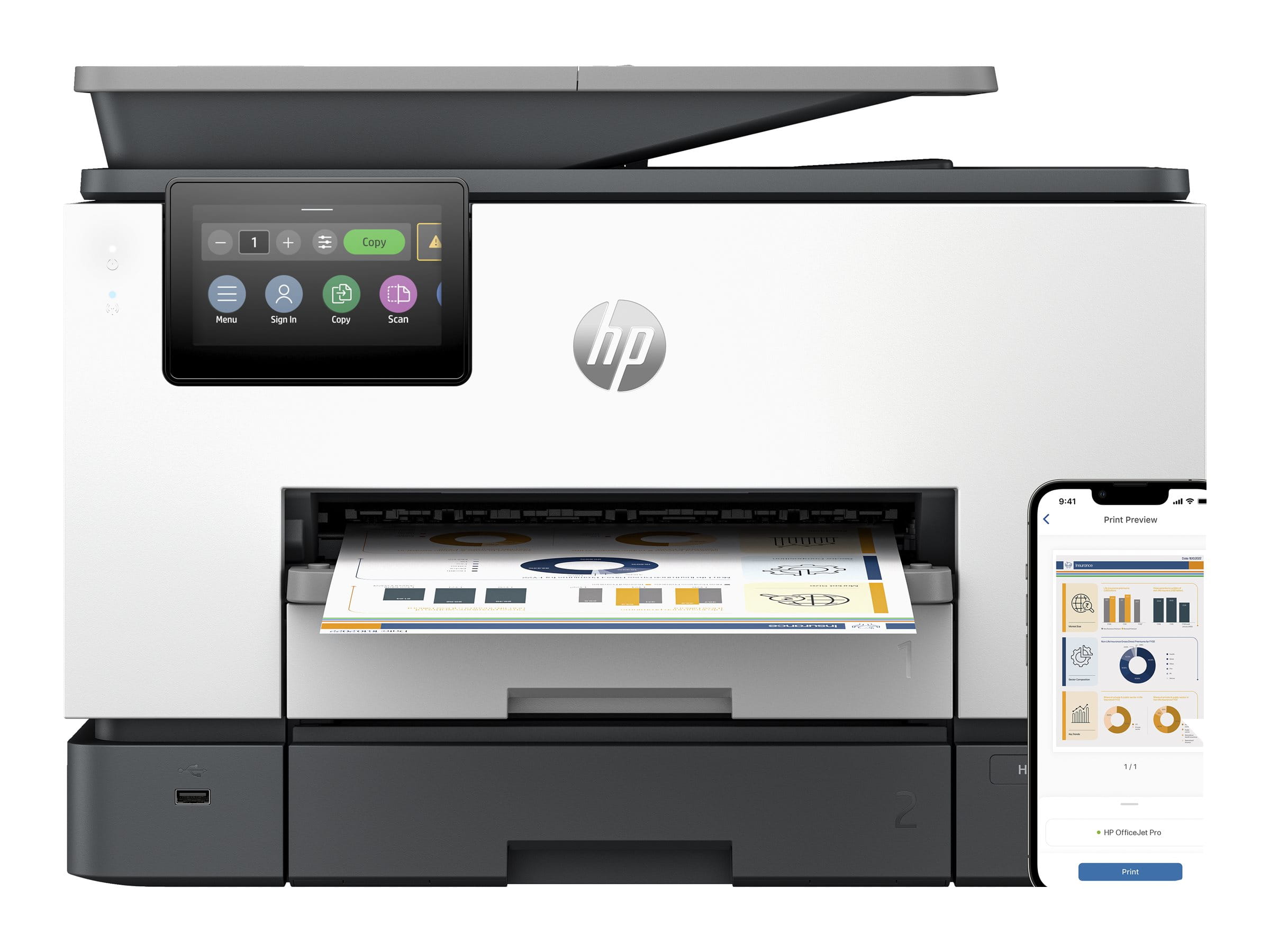 HP Officejet Pro 9130b All-in-One - Multifunktionsdrucker - Farbe - Tintenstrahl - Legal (216 x 356 mm) HP Officejet Pro 9130b All-in-One - Multifunktionsdrucker - Farbe - Tintenstrahl - Legal (216 x 356 mm)