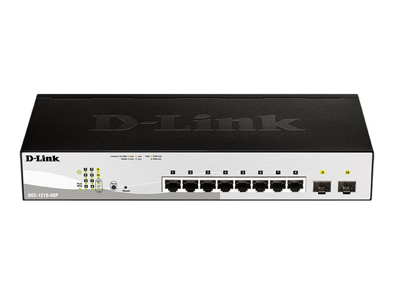 D-Link Web Smart DGS-1210-08P - Switch - managed - 8 x 10/100/1000 (PoE)