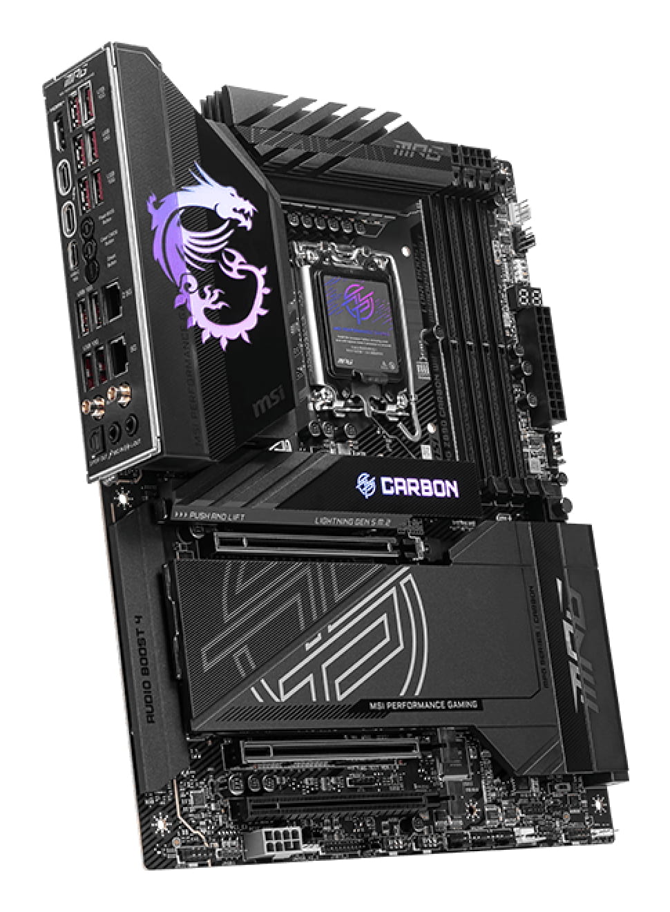 MSI MPG Z890 Carbon WiFi - Motherboard - ATX - LGA1851 Sockel - Z890 Chipsatz - USB 3.2 Gen 1, USB-C 3.2 Gen 2x2 - 2.5 Gigabit LAN, 5 Gigabit Ethernet, Wi-Fi 7, Bluetooth - Onboard-Grafik (CPU erforderlich)