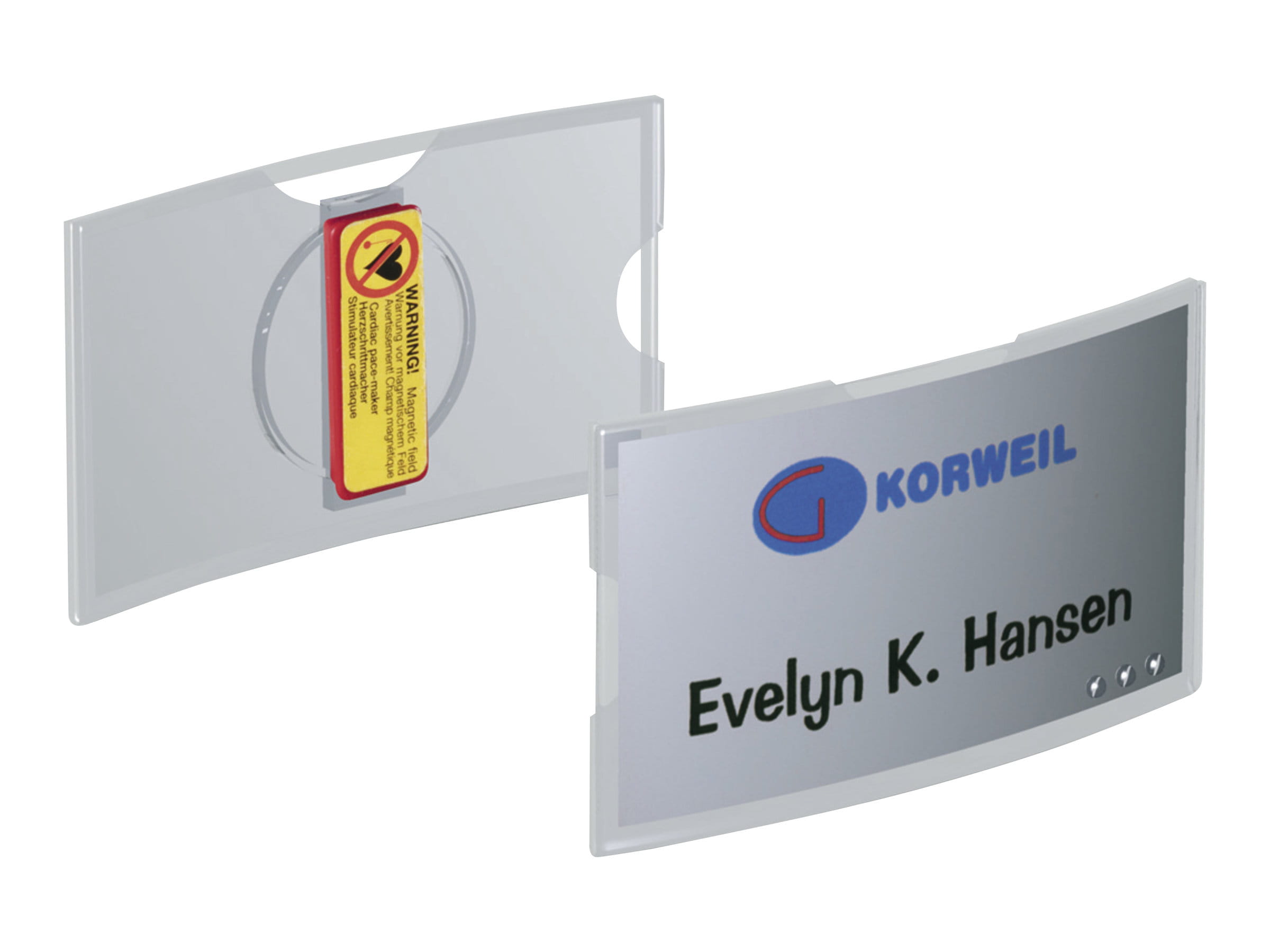 Durable Namensschild - für 40 x 75 mm - Clip, Magnet, Nadel - durchsichtig (Packung mit 25)