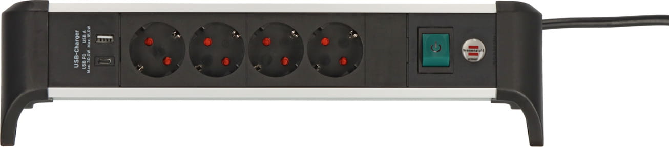 Brennenstuhl 1391040420, 1,8 m, Indoor, Abgewinkelt, IP20, Aluminium, Schwarz, Silber