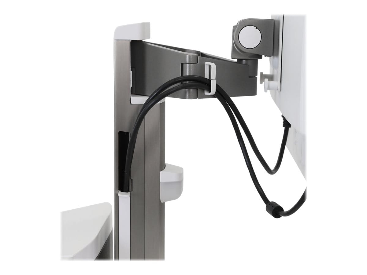 Ergotron CareFit Pro - Wagen - Electric Lift - für LCD-Display / PC-Ausrüstung - verriegelbar - medizinisch - weiß, Warm Gray - Bildschirmgröße: bis zu 68,6 cm (bis zu 27 Zoll)