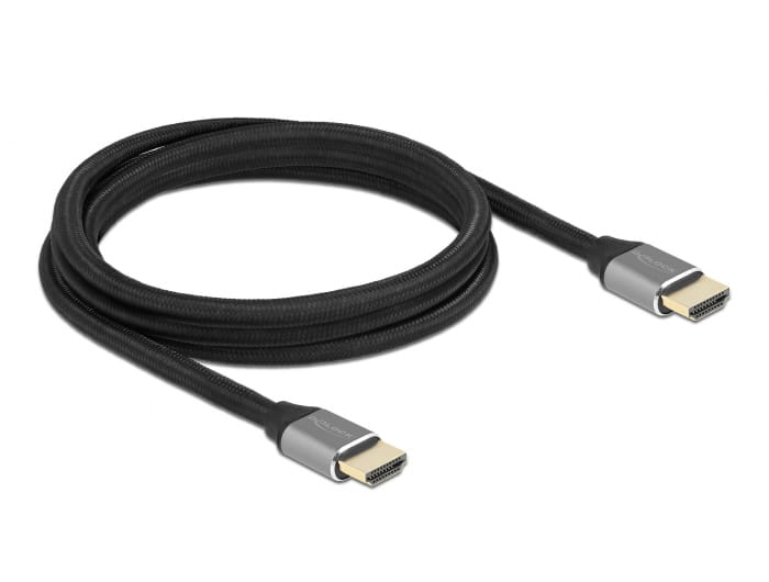 Delock Ultra High Speed - HDMI-Kabel - HDMI männlich zu HDMI männlich - 2 m - Dreifachisolierung - Grau - hauchvergoldete Kontakte, unterstützt 8K 60 Hz (7680 x 4320)
