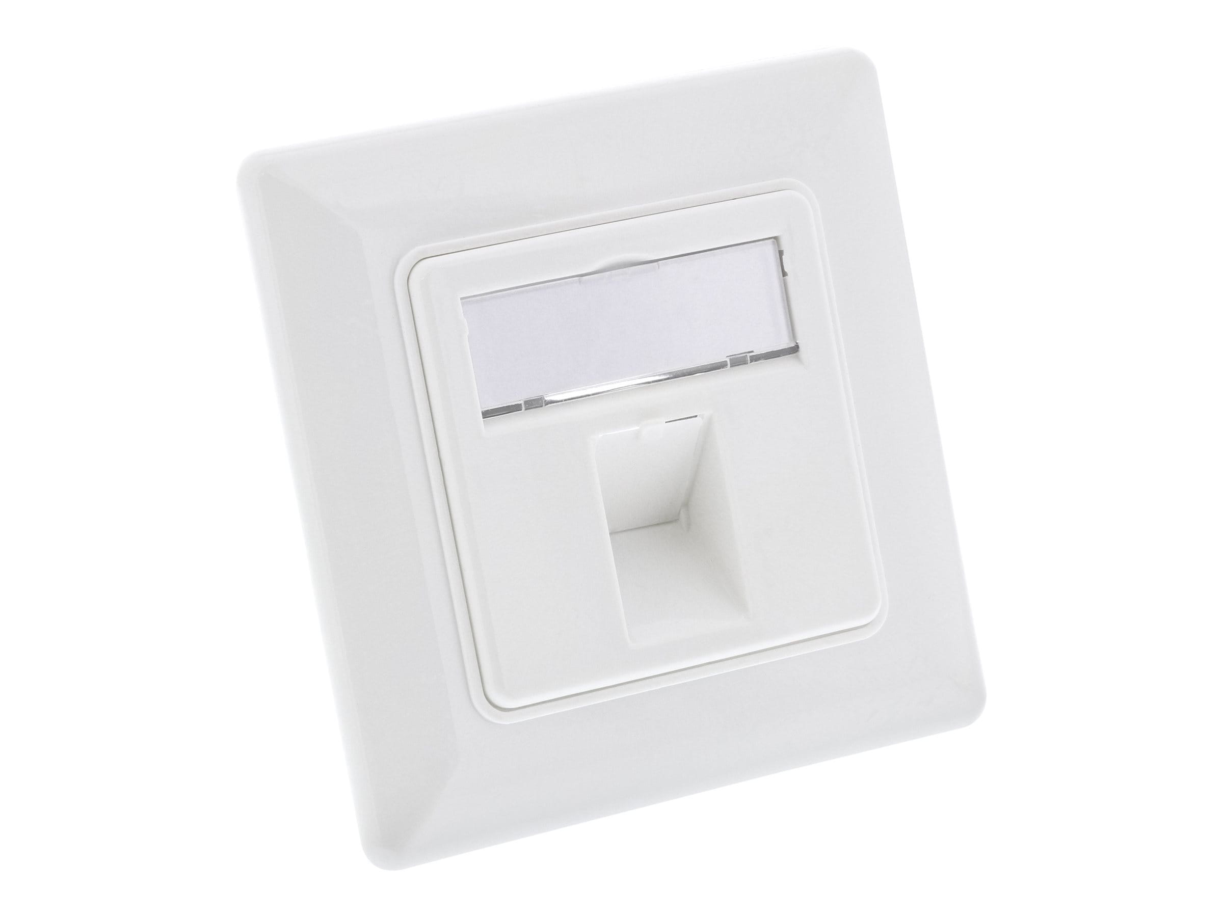InLine Rahmenset für 1x RJ45 Bu/LSA Einsatz - Keystone SNAP-In - weiß RAL9010