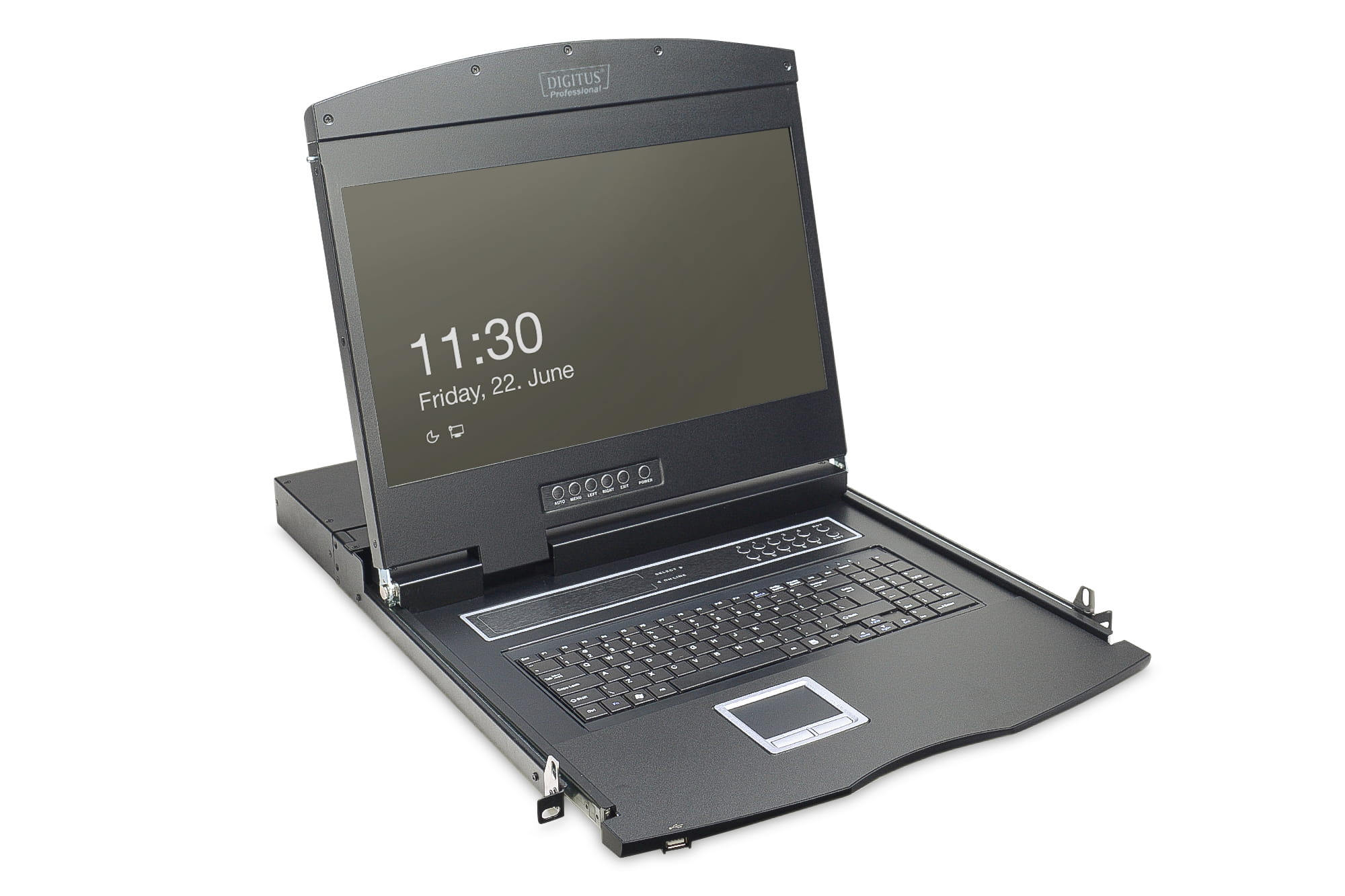 DIGITUS 19" LCD KVM Konsole, 1-Port VGA, schweizer Tastatur