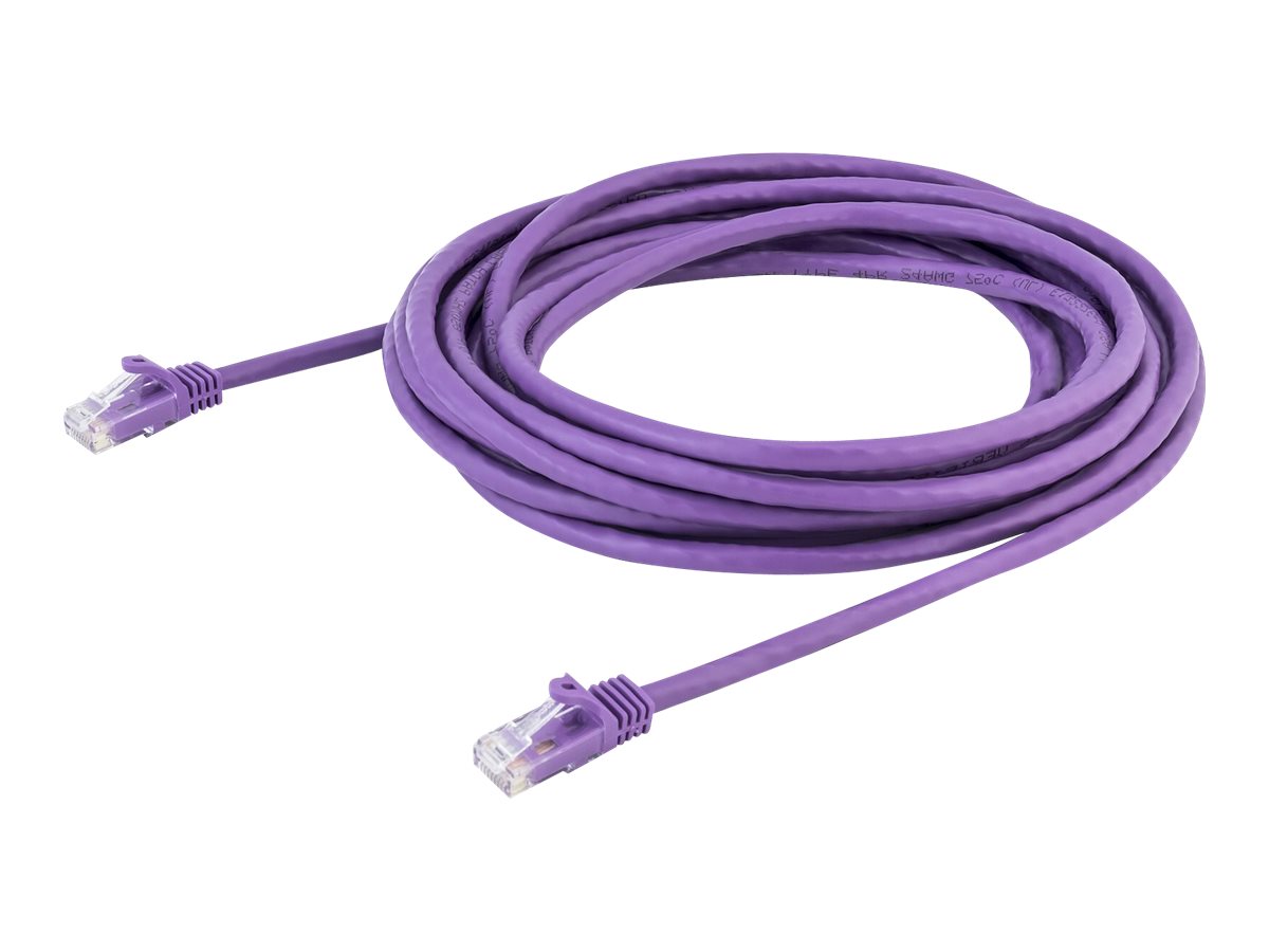 StarTech.com 5m CAT6 Ethernet Cable, 10 Gigabit Snagless RJ45 650MHz 100W PoE Patch Cord, CAT 6 10GbE UTP Network Cable w/Strain Relief, Purple, Wiring is UL Certified/TIA - Category 6 - 24AWG (N6PATC5MPL)